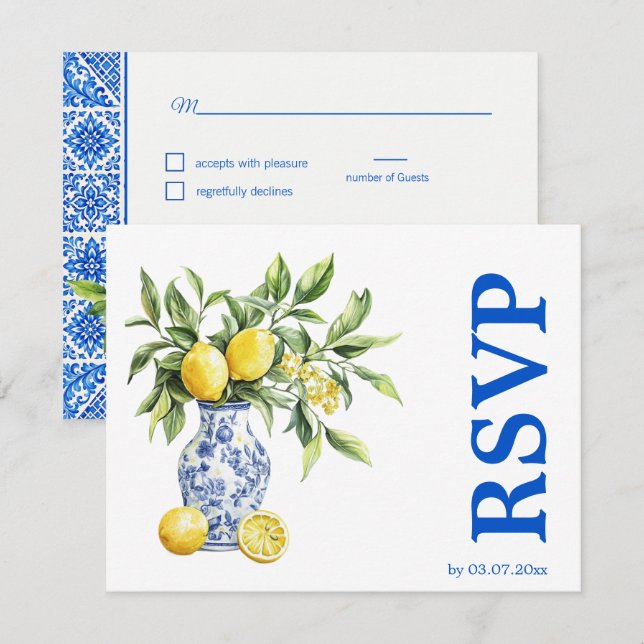 Cartons Réponse 💙🍋Préférences alimentaires  Azul & Limone Romanc (Devant / Derrière)