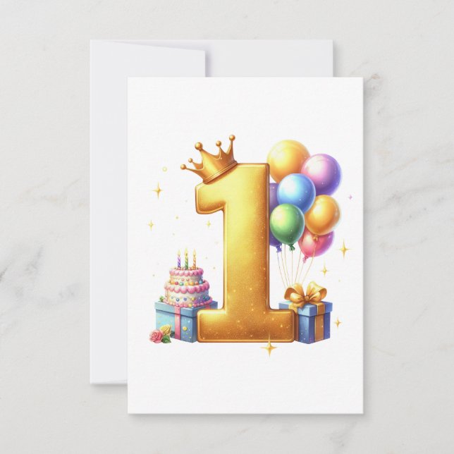 Cartons Réponse Premier anniversaire doré (Devant)