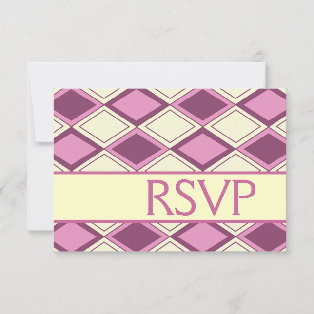 Cartons Réponse Preppy Pastel Jacquard rose moderne Anniversaire R (Devant)
