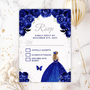 Cartons Réponse Princesse aux cheveux blond argenté et bleu foncé