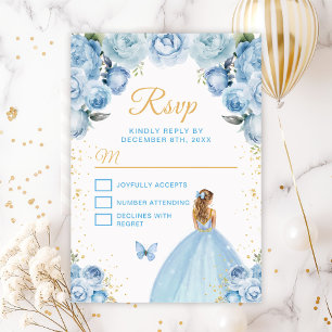 Cartons Réponse Princesse aux cheveux blond doré et bleu clair