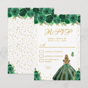Cartons Réponse Princesse aux Cheveux Blonds Floral Vert Sweet Sei