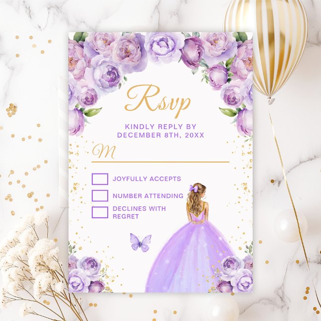 Cartons Réponse Princesse aux cheveux blonds or et violet clair (Créateur téléchargé)