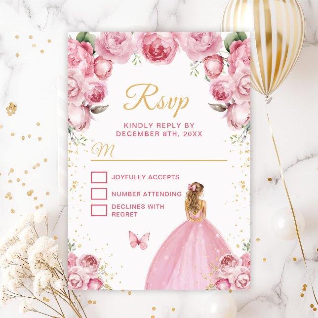 Cartons Réponse Princesse aux cheveux blush rose et or blond (Créateur téléchargé)
