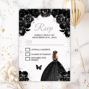 Cartons Réponse Princesse aux cheveux brun argenté et noir