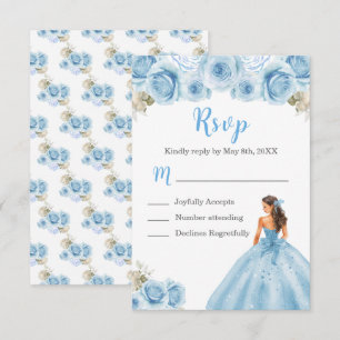 Cartons Réponse Princesse Florale en robe bleu clair