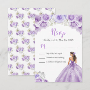 Cartons Réponse Princesse Florale en robe violette Dusty