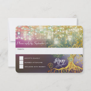 Cartons Réponse Purple Gold Enchanted Forest Chêne arbre Fairytale