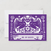 Purple Mexicaine Fantail Doves Papel Picado