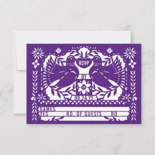 Cartons Réponse Purple Mexicaine Fantail Doves Papel Picado