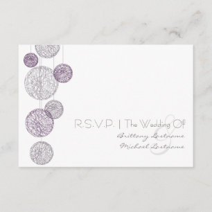 Cartons Réponse Purple Twine Globes Mariage R.S.V.P.