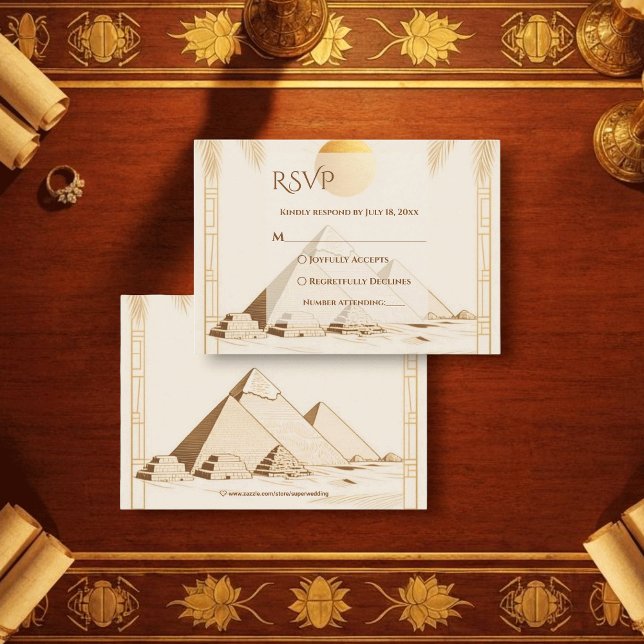 Cartons Réponse Pyramides de Gizeh Mariage Égyptien Antique (Créateur téléchargé)