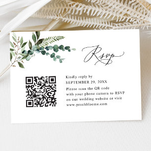 Cartons Réponse QR Code Moderne Boho Mariage de verdure