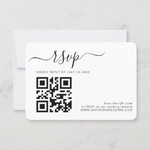 Cartons Réponse QR Code Simple Photo Mariage