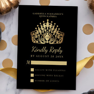 Cartons Réponse Quinceañera 15ème anniversaire