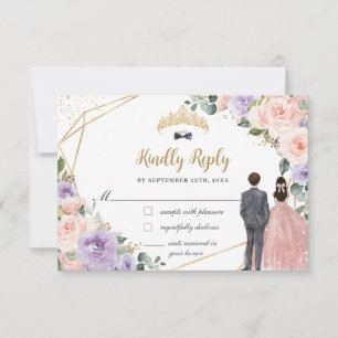 Cartons Réponse Quinceañera Lilac Blush Floral Twins Garçon Girl