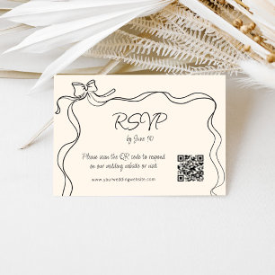 Cartons Réponse Quirky Bow Mariage manuscrit
