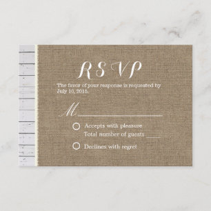 Cartons Réponse Rayures rustiques de toile de jute et en bois