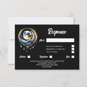 Cartons Réponse Réaction lunaire nocturne étoilée pleine lune