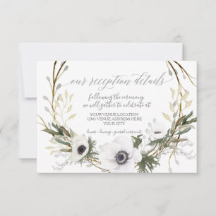 Cartons Réponse Réception Anémonique Floral BOHO Wreath Aquarelle