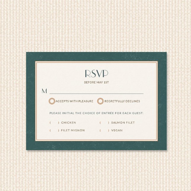 Cartons Réponse Réception de mariage déco nautique coucher de sole (vintage coastal wedding rsvp reply deco warm sunset orange teal mid century modern retro beach)