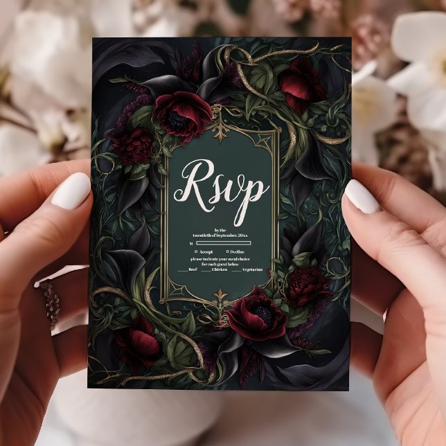 Cartons Réponse Red Roses gothique Mariage d'Halloween (Créateur téléchargé)