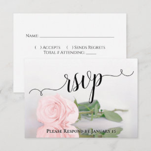 Cartons Réponse Reflets de Roses Roses Élégantes de Mariage Rose P