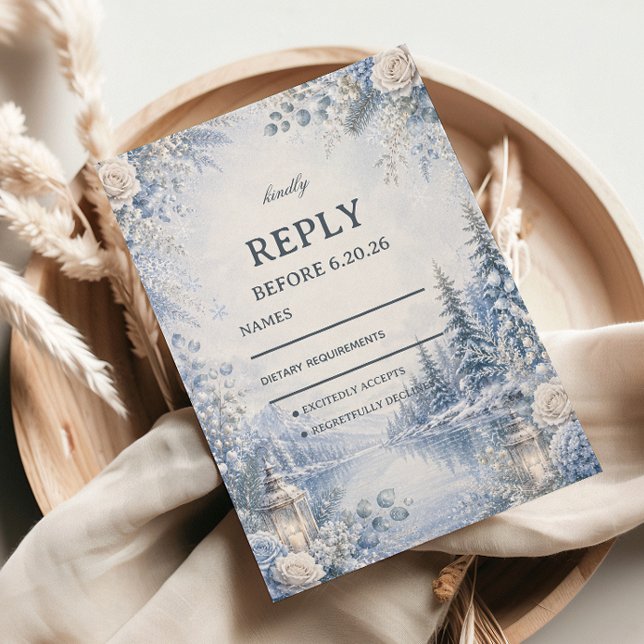 Cartons Réponse Reflets Gelés Sous les Pins d'Hiver (Créateur téléchargé)