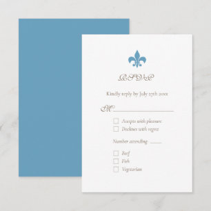 Cartons Réponse Regency French Blue Fleur de Lis Chic