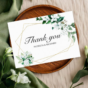 Cartons Réponse Remerciements de mariage à motifs floraux géométri