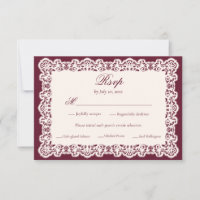 Repas de mariage bordeaux dentelle ivoire vintage
