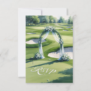 Cartons Réponse Répondre au carton de mariage GOLF style aquarelle