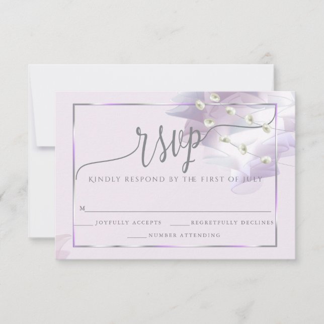 Cartons Réponse Répondre  |  BOHO Dentelle ombrée lilas (Devant)