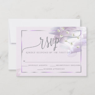 Cartons Réponse Répondre BOHO Dentelle ombrée lilas