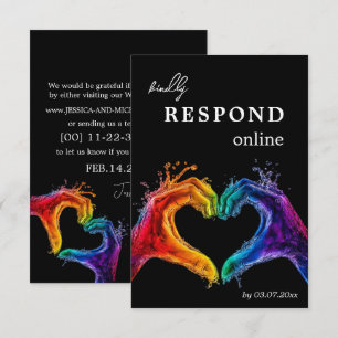 Cartons Réponse 🌈 ❤️ répondre EN LIGNE Coeur de fierté mariage