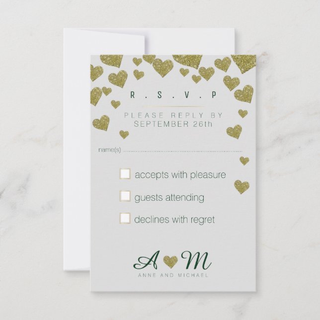 Cartons Réponse répondre, répondre r.s.v.p. mariage d'amour (Devant)