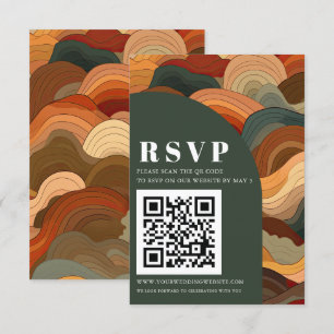 Cartons Réponse Retro Abstrait Terrain Terracotta Orange QR CODE