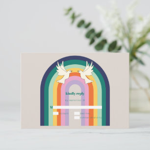 Cartons Réponse Retro les années 70 Arch Rainbow Dove