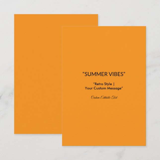 Cartons Réponse Retro Orange Texture - Vibes d'été Art (Devant / Derrière)
