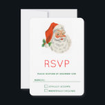 Cartons Réponse Rétro Vintage Jolly Santa Claus de Christmas<br><div class="desc">Une carte RSVP avec une photo rétro festive. Le vieux Père Noël Jolly avec ses joues rousses et son sourire chaleureux et amical. Un peu de nostalgie de l'ancienne école pour les vieux temps,  cette image rappelle les souvenirs des célébrations du passé de Noël.</div>