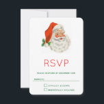 Cartons Réponse Rétro Vintage Jolly Santa Claus de Christmas<br><div class="desc">Une carte RSVP avec une photo rétro festive. Le vieux Père Noël Jolly avec ses joues rousses et son sourire chaleureux et amical. Un peu de nostalgie de l'ancienne école pour les vieux temps,  cette image rappelle les souvenirs des célébrations du passé de Noël.</div>