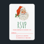 Cartons Réponse Rétro Vintage Jolly Santa Claus de Christmas<br><div class="desc">Une carte RSVP avec une photo rétro festive. Le vieux Père Noël Jolly avec ses joues rousses et son sourire chaleureux et amical. Un peu de nostalgie de l'ancienne école pour les vieux temps,  cette image rappelle les souvenirs des célébrations du passé de Noël.</div>
