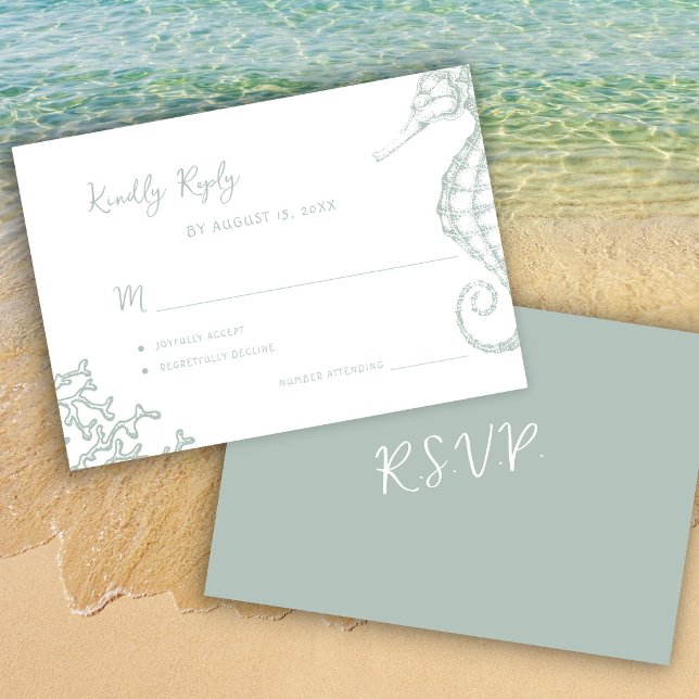 Cartons Réponse Retro whimsical script beach destination wedding (Créateur téléchargé)