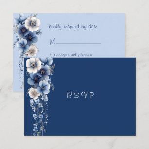Cartons Réponse Rideau floral bleu blanc aquarelle étoiles