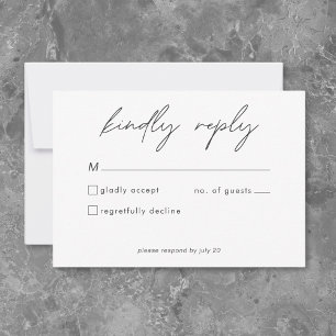 Cartons Réponse Rien de Fantastique Juste un Mariage Minimaliste A