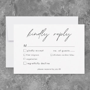 Cartons Réponse Rien de Fantastique Juste un Mariage Minimaliste A