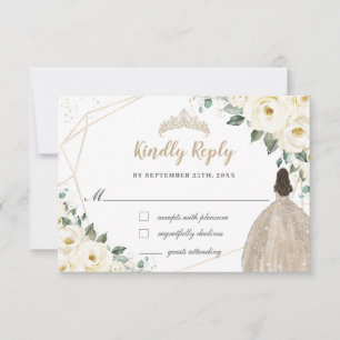 Cartons Réponse Robe de Champagne Quinceañera blanche ivoire