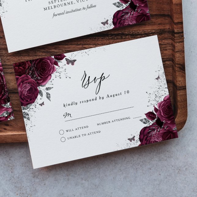 Cartons Réponse Robe Rose Pailletée Bourgogne Argentée (Créateur téléchargé)