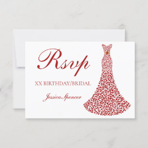 Cartons Réponse Robe rouge romantique cœur amour Mariage Anniversa