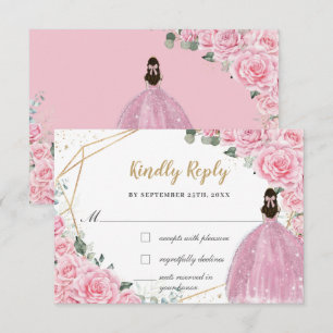 Cartons Réponse Robes de princesse de Quinceanera florale de roses